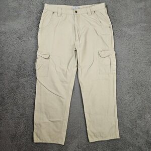 Insect Shield Mens 36R Cargo Pants Khaki Tan Cotton Canvas Repellent